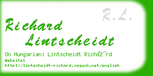 richard lintscheidt business card